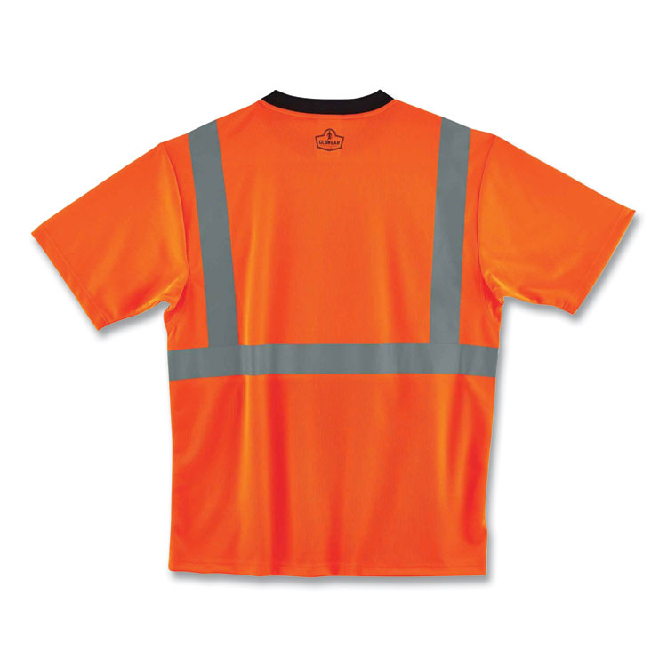 GloWear 8289BK Class 2 Hi-Vis T-Shirt with Black Bottom, Large, Orange