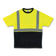 GloWear 8289BK Class 2 Hi-Vis T-Shirt with Black Bottom, 5X-Large, Lime