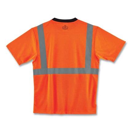 GloWear 8289BK Class 2 Hi-Vis T-Shirt with Black Bottom, Small, Orange