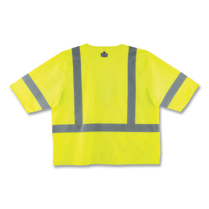 GloWear 8320Z Class 3 Standard Zipper Vest, Polyester, 4X-Large/5X-Large, Lime