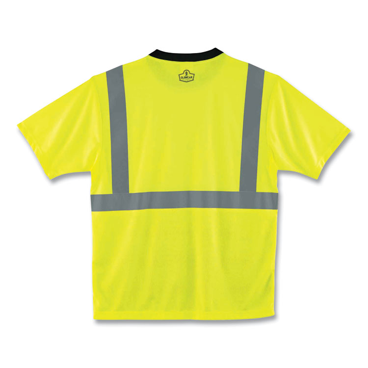GloWear 8289BK Class 2 Hi-Vis T-Shirt with Black Bottom, 3X-Large, Lime