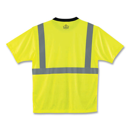 GloWear 8289BK Class 2 Hi-Vis T-Shirt with Black Bottom, Small, Lime