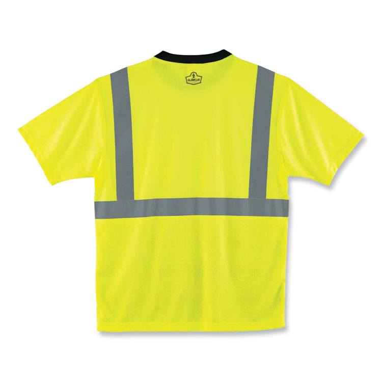GloWear 8289BK Class 2 Hi-Vis T-Shirt with Black Bottom, 4X-Large, Lime