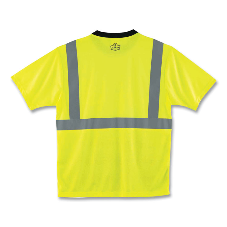 GloWear 8289BK Class 2 Hi-Vis T-Shirt with Black Bottom, Medium, Lime