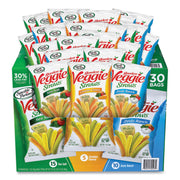 Veggie Straws, Cheddar Cheese/Sea Salt/Zesty Ranch, 1 oz Bag, 30 Bags/Carton