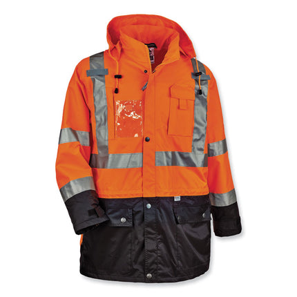 GloWear 8386 Class 3 Hi-Vis Outer Shell Jacket, Polyester, X-Large, Orange