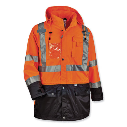 GloWear 8386 Class 3 Hi-Vis Outer Shell Jacket, Polyester, Medium, Orange