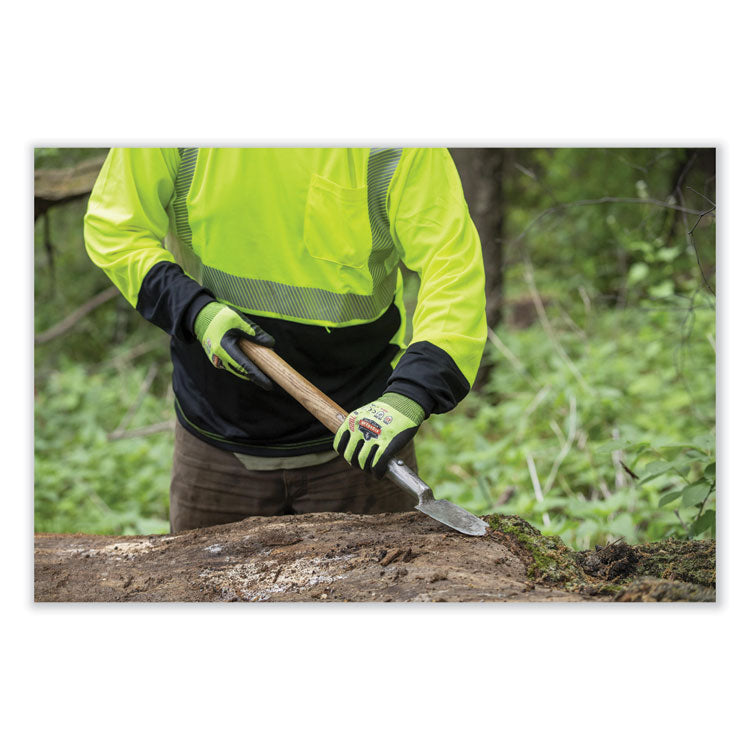 GloWear 8281BK Class 2 Long Sleeve Shirt with Black Bottom, Polyester, Medium, Lime