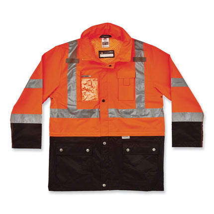 GloWear 8386 Class 3 Hi-Vis Outer Shell Jacket, Polyester, 5X-Large, Orange