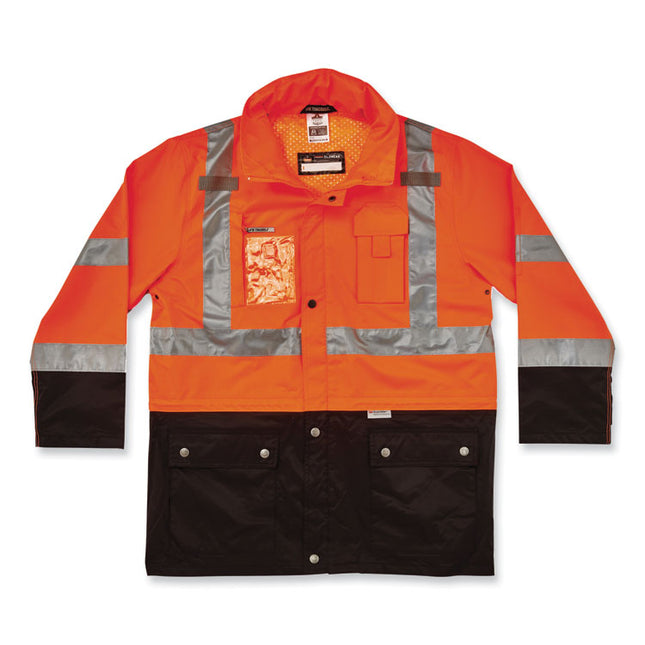 GloWear 8386 Class 3 Hi-Vis Outer Shell Jacket, Polyester, 3X-Large, Orange