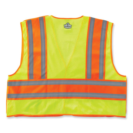 GloWear 8245PSV Class 2 Public Safety Vest, Polyester, Large/X-Large, Lime