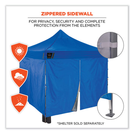 Shax 6054 Pop-Up Tent Sidewall Kit, Single Skin, 10 ft x 10 ft, Polyester, Blue