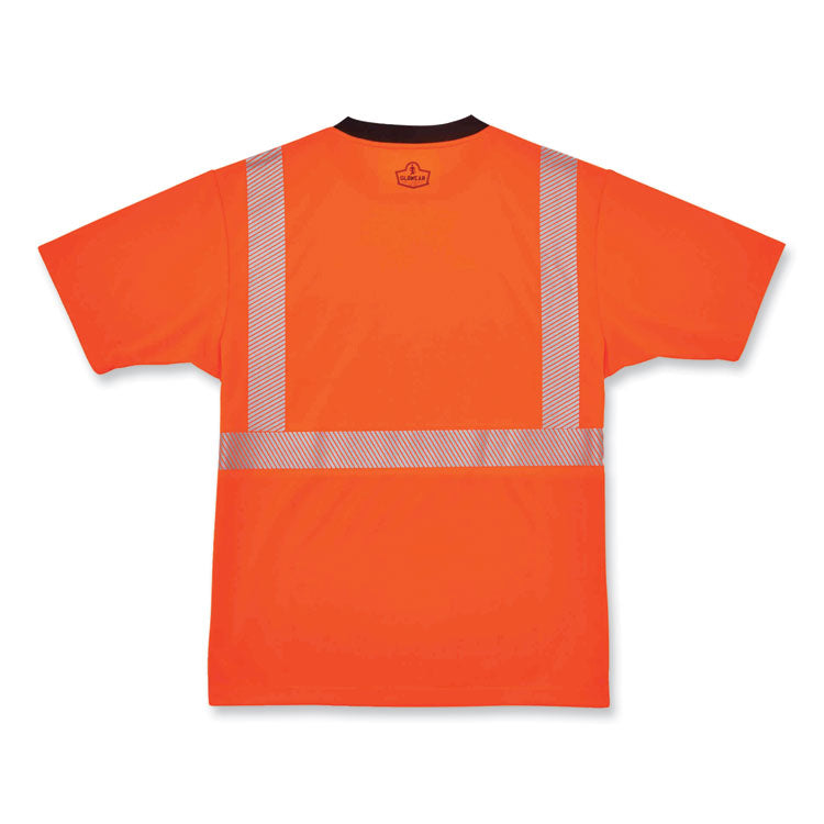 GloWear 8280BK Class 2 Performance T-Shirt with Black Bottom, Polyester, 3X-Large, Orange