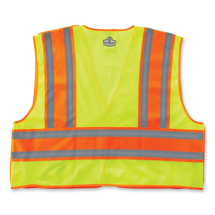 GloWear 8245PSV Class 2 Public Safety Vest, Polyester, 2X-Large/3X-Large, Lime
