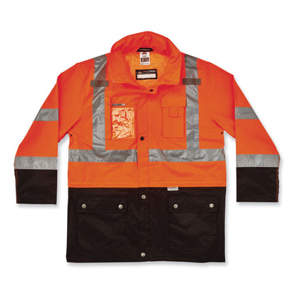 GloWear 8386 Class 3 Hi-Vis Outer Shell Jacket, Polyester, 2X-Large, Orange