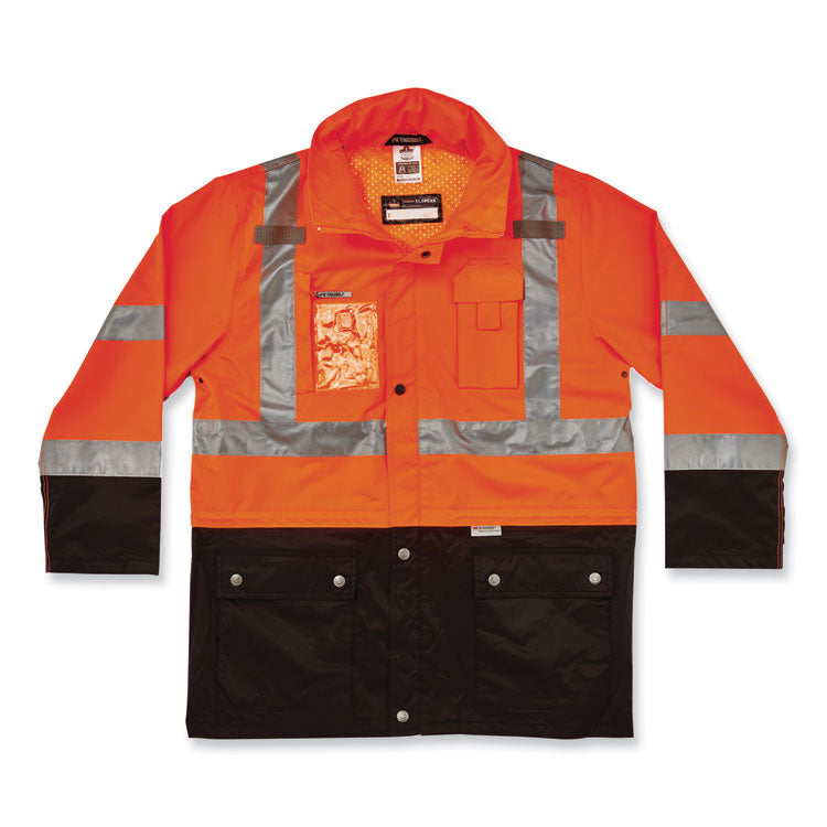 GloWear 8386 Class 3 Hi-Vis Outer Shell Jacket, Polyester, 2X-Large, Orange
