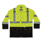 GloWear 8386 Class 3 Hi-Vis Outer Shell Jacket, Polyester, 5X-Large, Lime