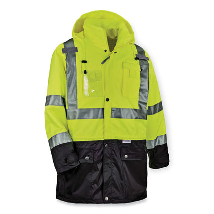 GloWear 8386 Class 3 Hi-Vis Outer Shell Jacket, Polyester, Medium, Lime