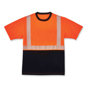 GloWear 8280BK Class 2 Performance T-Shirt with Black Bottom, Polyester, 2X-Large, Orange
