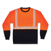 GloWear 8281BK Class 2 Long Sleeve Shirt with Black Bottom, Polyester, X-Large, Orange