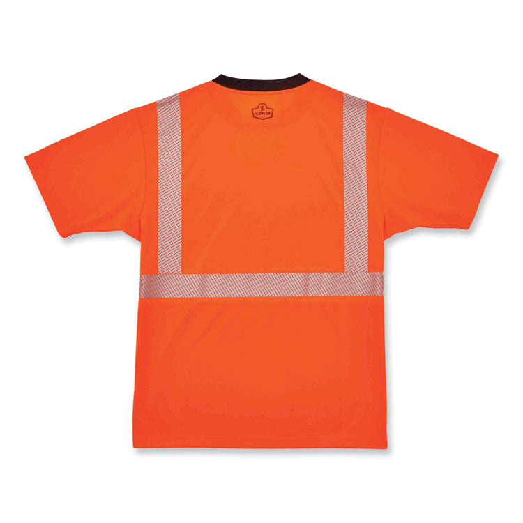 GloWear 8280BK Class 2 Performance T-Shirt with Black Bottom, Polyester, 2X-Large, Orange