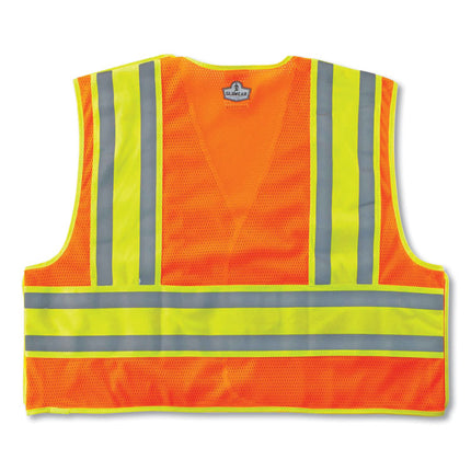 GloWear 8245PSV Class 2 Public Safety Vest, Polyester, Large/X-Large, Orange