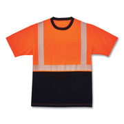 GloWear 8280BK Class 2 Performance T-Shirt with Black Bottom, Polyester, 3X-Large, Orange