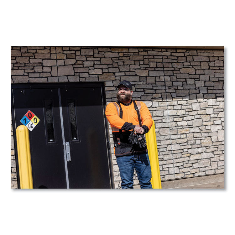 GloWear 8281BK Class 2 Long Sleeve Shirt with Black Bottom, Polyester, 3X-Large, Orange