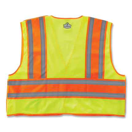 GloWear 8245PSV Class 2 Public Safety Vest, Polyester, Small/Medium, Lime
