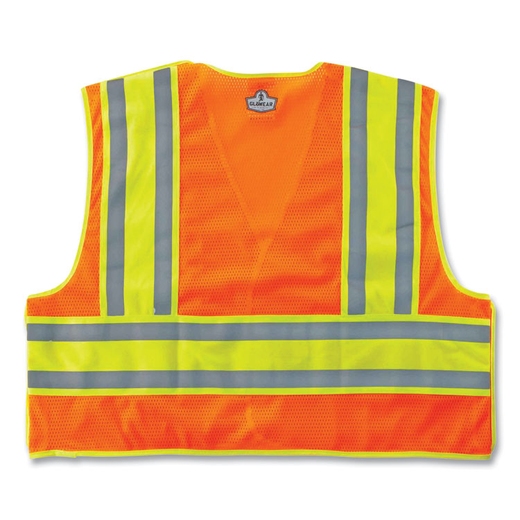 GloWear 8245PSV Class 2 Public Safety Vest, Polyester, 2X-Large/3X-Large, Orange