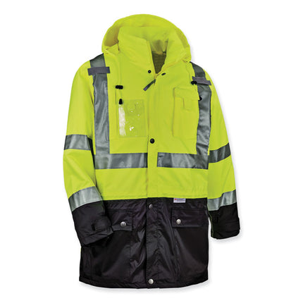 GloWear 8386 Class 3 Hi-Vis Outer Shell Jacket, Polyester, 3X-Large, Lime