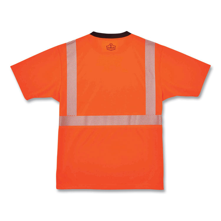 GloWear 8280BK Class 2 Performance T-Shirt with Black Bottom, Polyester, X-Large, Orange