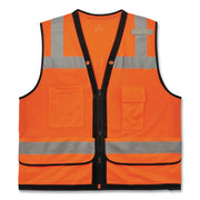 GloWear 8253HDZ Class 2 Heavy-Duty Mesh Surveyors Vest, Polyester, 2X-Large/3X-Large, Orange