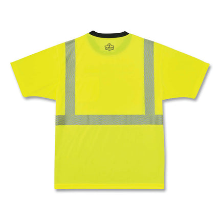 GloWear 8280BK Class 2 Performance T-Shirt with Black Bottom, Polyester, 5X-Large, Lime