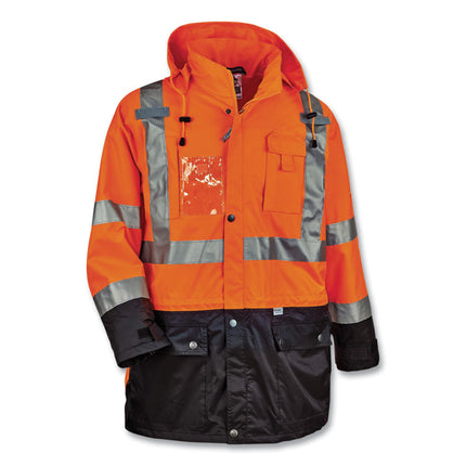 GloWear 8386 Class 3 Hi-Vis Outer Shell Jacket, Polyester, 3X-Large, Orange