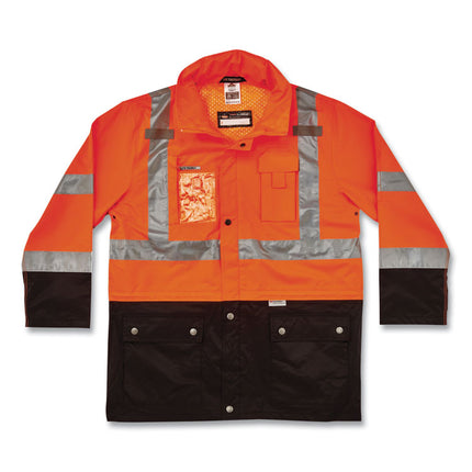 GloWear 8386 Class 3 Hi-Vis Outer Shell Jacket, Polyester, Large, Orange