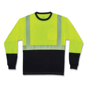 GloWear 8281BK Class 2 Long Sleeve Shirt with Black Bottom, Polyester, 5X-Large, Lime