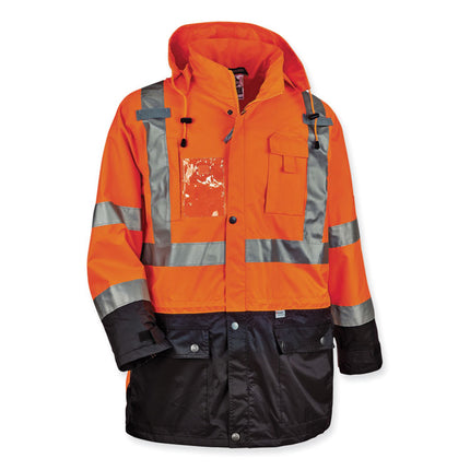 GloWear 8386 Class 3 Hi-Vis Outer Shell Jacket, Polyester, Small, Orange