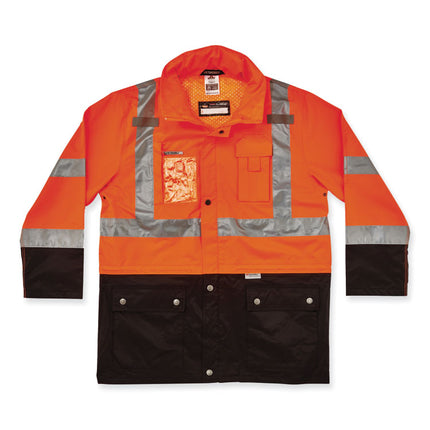 GloWear 8386 Class 3 Hi-Vis Outer Shell Jacket, Polyester, Small, Orange