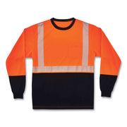 GloWear 8281BK Class 2 Long Sleeve Shirt with Black Bottom, Polyester, 5X-Large, Orange