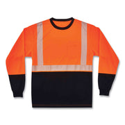 GloWear 8281BK Class 2 Long Sleeve Shirt with Black Bottom, Polyester, 4X-Large, Orange