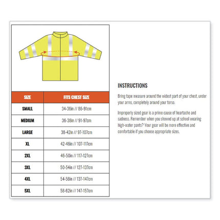 GloWear 8386 Class 3 Hi-Vis Outer Shell Jacket, Polyester, 5X-Large, Lime