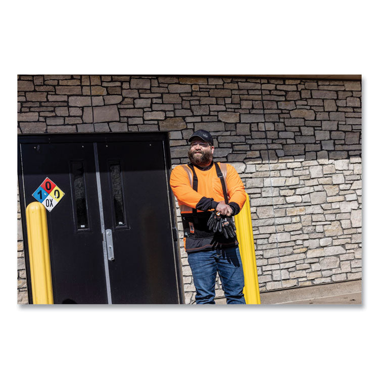 GloWear 8281BK Class 2 Long Sleeve Shirt with Black Bottom, Polyester, 2X-Large, Orange