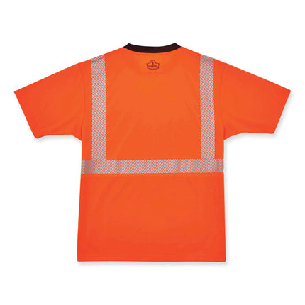 GloWear 8280BK Class 2 Performance T-Shirt with Black Bottom, Polyester, 4X-Large, Orange