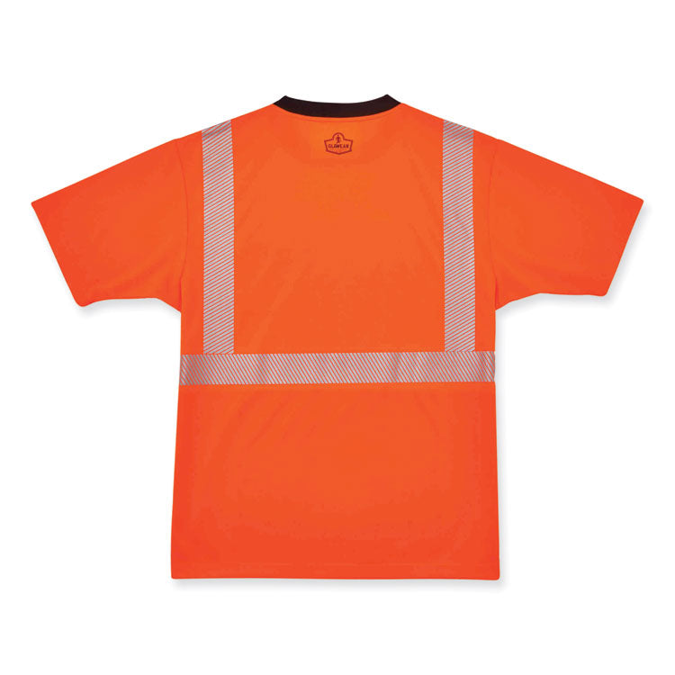 GloWear 8280BK Class 2 Performance T-Shirt with Black Bottom, Polyester, 4X-Large, Orange
