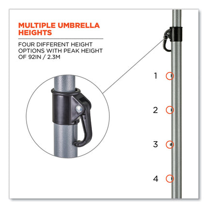 Shax 6199 Lightweight Work Umbrella Stand Kit, 7.5 ft dia x 92" Tall, Polyester/Steel, Lime