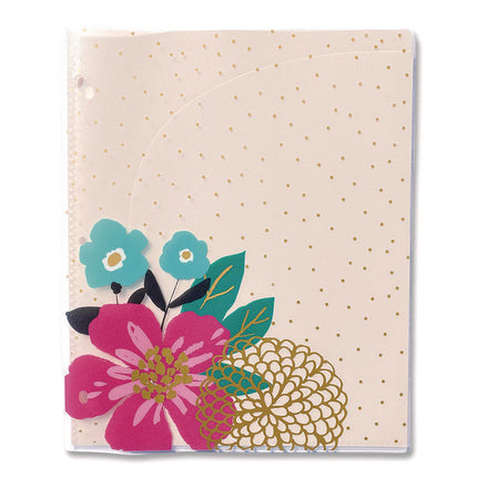 Panache Glossy 3-Hole Punched 6-Pocket Folder, 11 x 8.5, Assorted