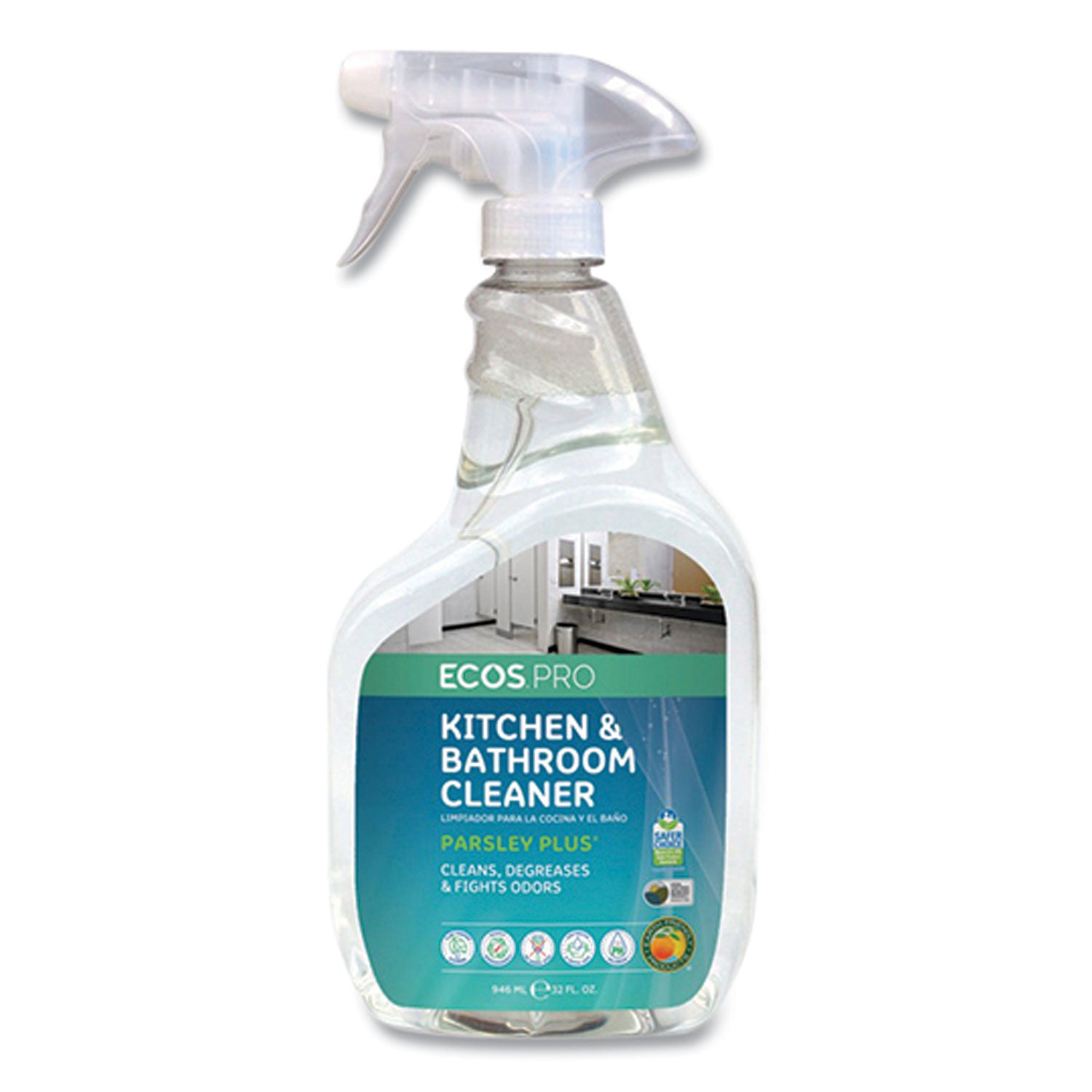 Parsley Plus All-Purpose Kitchen and Bathroom Cleaner, 32 oz Spray Bottle