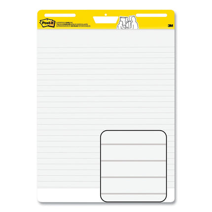 Vertical-Orientation Self-Stick Easel Pads, Wide Ruled, 25 x 30, White, 30 Sheets/Pad, 6 Pads/Pack