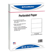 Perforated and Punched Paper, 92 Bright, 24 lb Bond Weight, 8.5 x 11, White, 500/Ream, 5 Reams/Carton